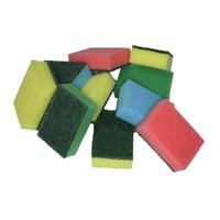 50x Schuursponsjes/schoonmaaksponsjes 9 Cm - Huishoud/schoonmaakproducten - Afwassen/schoonmaken Sponzen