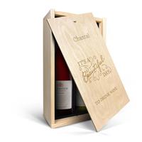 YourSurprise Wijnpakket in gegraveerde kist - Salentein - Pinot Noir en Chardonnay