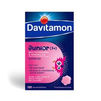 Davitamon Junior Multivitaminen Extra D3 Framboos 120 Tabletten