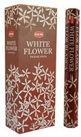 lalashops HEM Wierook - White Flower - Slof / Voordeelbox (6 Pakjes / 120 stokjes)