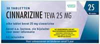 Teva Cinnarizine 25mg 10 tabletten