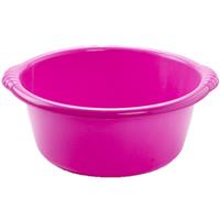 Forte Plastics Set van 2x stuks kunststof teiltjes/afwasbakken rond 10 liter roze -
