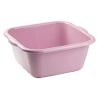 Forte Plastics Set van 2x stuks kunststof teiltjes/afwasbakken vierkant 10 liter oud roze -