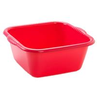 Forte Plastics Kunststof teiltje/afwasbak vierkant 25 liter rood -
