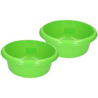 Set van 3x stuks ronde afwasteiltjes / afwasbakken groen 6,2 liter -