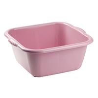 Forte Plastics Set van 2x stuks kunststof teiltjes/afwasbakken vierkant 6 liter oud roze -