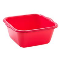 Forte Plastics Kunststof teiltje/afwasbak vierkant 20 liter rood -