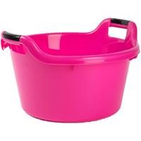 Forte Plastics Groot kunststof teiltje/afwasbak rond met handvatten 17 liter roze -