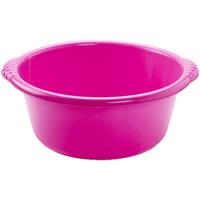 Forte Plastics Set van 2x stuks kunststof teiltjes/afwasbakken rond 15 liter roze -