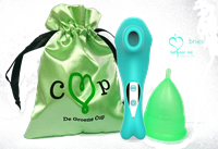 Menstruatiecups.nl Menstrubatie pakket De Groene Cup (Maat: Model III (Medium OSFA))