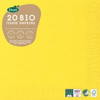 Duni servetten Bio 3-laags 33 x 33 cm papier geel 20 stuks