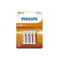 Philips Longlife batterijen AAA 4 stuks in blister