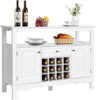COSTWAY Sideboard Küchenschrank mit Türen und Schubladen weiß