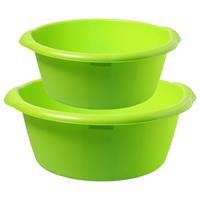 Hega Hogar Voordeel set multi-functionele kunststof afwas teiltjes groen in 2-formaten -