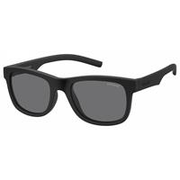 POLAROID PLD 8020/S | Kinder-Sonnenbrille | Eckig | Fassung: Kunststoff Schwarz | Glasfarbe: Grau