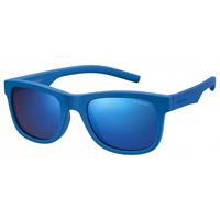 POLAROID PLD 8020/S | Kinder-Sonnenbrille | Eckig | Fassung: Kunststoff Blau | Glasfarbe: Grau