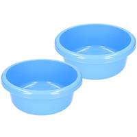 Set van 2x stuks ronde afwasteiltjes / afwasbakken blauw 6,2 liter -