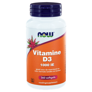 NOW Vitamine D3 1000 IE Softgels 360st