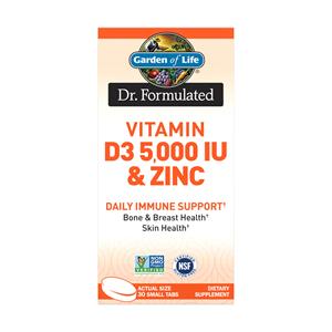 Garden of life Vitamin D3 5.000 IE & chelatiertes Zink – 30 Tabletten