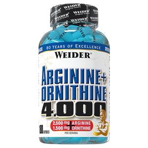 Weider Arginine + Ornithine 4.000 (180 caps) capsules Neutral aminozuren L-arginine L-ornithine