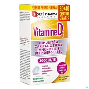 Forté Pharma Vitamine D3 3000UI 80 + 40 Smelttabletten GRATIS