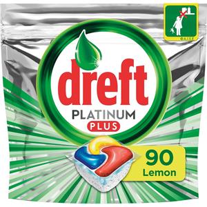 Dreft Platinum Plus Citroen - Voordeelverpakking 5x18 Stuks - Vaatwastabletten