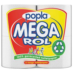 6x Popla Toiletpapier Megarol 2-laags 4 stuks