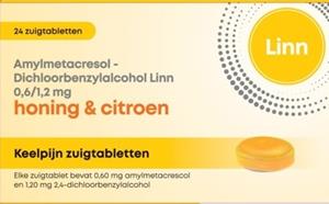 Linn Keelpijn Zuigtabletten Honing & Citroen
