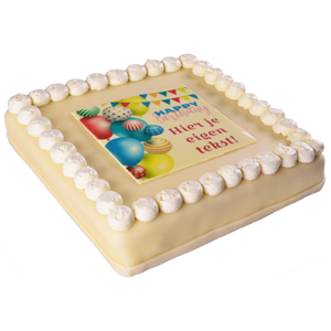 Taarten.nl Happy Birthday Marsepein Taart 25 personen