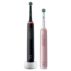 Oral-B Elektrische Tandenborstel Pro 3 3900 Duo Zwart En Roze - 3 Poetsstanden