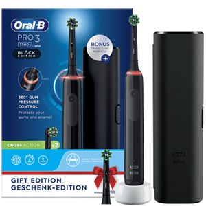 Braun Oral-B Pro 3 3500 Black Edition, Elektrische Zahnbürste