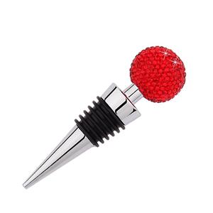 huismerk Crystal Ball Red Wine Stopper Diamond Zinklegering Metalen Verzegelde Wijn Cork (groot rood)