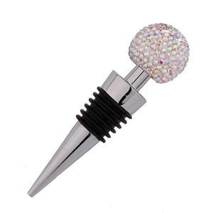 huismerk Crystal Ball Red Wine Stopper Diamond Zinklegering Metalen Verzegelde Wijn Cork (AB)