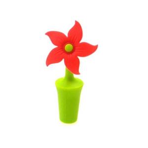 huismerk 3 PCS Creatieve wijn drinken Preservation Stopper Bloem Siliconen wijn stop (Rode zon bloem)