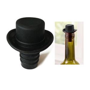 huismerk 2 PCS Silica Gel Top Hat Verse Wijn Kurken Cruet Rode Wijn Stopper (Zwart)