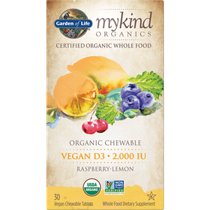 Garden of Life mykind Organics Veganistische Vitamine D3 - Framboos Citroen - 30 kauwtabletten