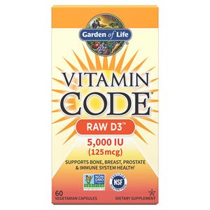 Garden of Life Vitamin Code Raw Vitamine D3 5.000 IU – 60 capsules