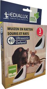 Edialux Muizen en ratten verjager 3 pack | voor 3 ruimtes