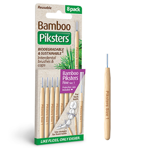 Piksters Bamboo  Interdental Brushes Fine - Paars - 8 stuks