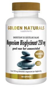Golden Naturals Magnesium bisglycinaat 250 mg 180 capsules