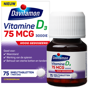 Davitamon VItamine D3 75 mcg Smelttablet