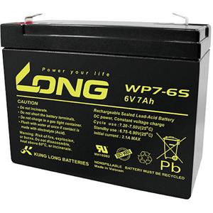 Long WP7-6S Loodaccu 6 V 7 Ah Loodvlies (AGM) (b x h x d) 116 x 99 x 50 mm Kabelschoen 4.8 mm Geringe zelfontlading, Onderhoudsvrij