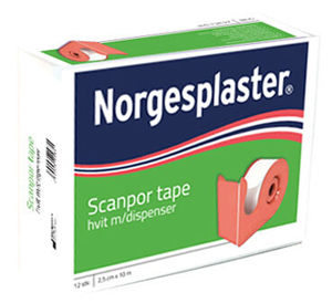 Norgesplaster Scanpor Tape 10m x 2,5cm met dispenser