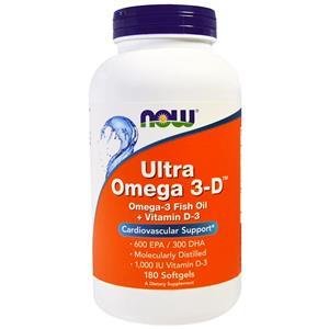 Now Foods Ultra Omega 3-D- 600 EPA/300 DHA (180 softgels) - 
