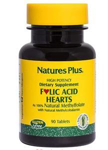 Nature's Plus Folic Acid Hearts 400 mcg (90 Tablets) - 
