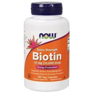 Now Foods Biotin Extra Strength 10 mg (10.000 mcg) (120 Vegetarian Capsules) - 