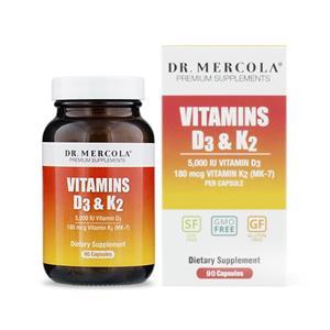 dr.mercola Vitamins D3 & K2 90 Capsules - Dr Mercola