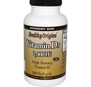 Healthy Origins, Vitamin D3, 2.400 IU, 360 Kapseln