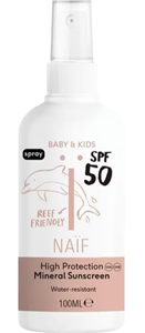 Naif NAÏF Mineral Sunscreen Spray Baby & Kids SPF50 - Wasserfestes Sonne...