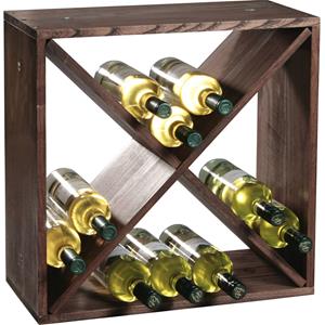 Kesper Houten wijnflessen rek/wijnrek vierkant voor 24 flessen 25 x 50 x 50 cm - Wijnrekken